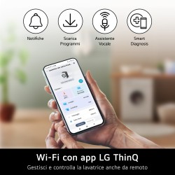 LG LG F0P3020TSWC Lavatrice 20 kg XL Centrifuga 1000 Giri Inverter Vapore Wi-Fi AI DD™ Classe B