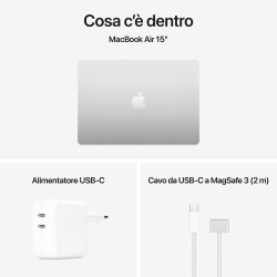 APPLE Apple MacBook MW1G3T/A Air 15'' M4 chip 10-core CPU 10-core GPU, 16GB, 256GB SSD - Argento