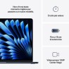 APPLE Apple MacBook  MW1M3T/A Air 15'' M4 chip 10-core CPU 10-core GPU, 16GB, 512GB SSD - Mezzanotte