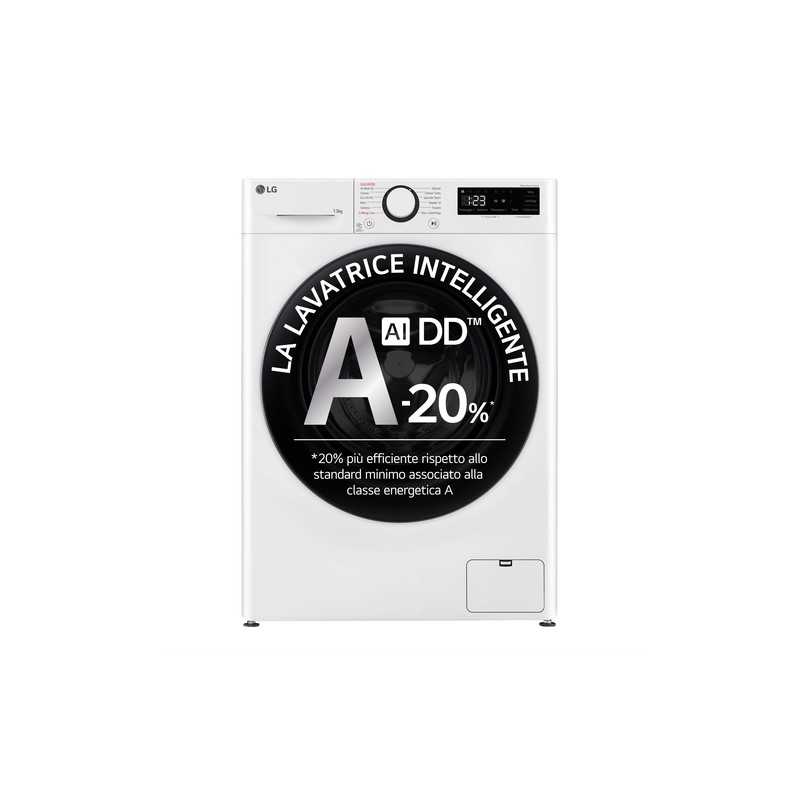 LG Lg Lavatrice F4R3013NSWB 13 kg Classe A 1400 Giri AI DD Bianco