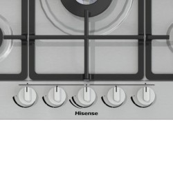 Hisense Hisense Piano Cottura a Gas 5 Fornelli 71 cm Acciaio Inox da Incasso con Bruciatore Wok