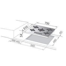 De’Longhi De'Longhi piano cottura a gas 5 fornelli 75 cm da incasso nero vetroceramica