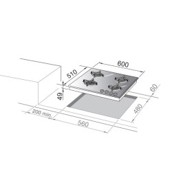 De’Longhi De'Longhi NSL 460 T piano cottura a gas 4 fornelli 60 cm incasso vetro beige
