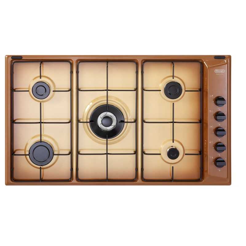 De’Longhi De'Longhi Piano cottura a gas 5 fornelli 90 cm da incasso con wok rame YTF 59 DD
