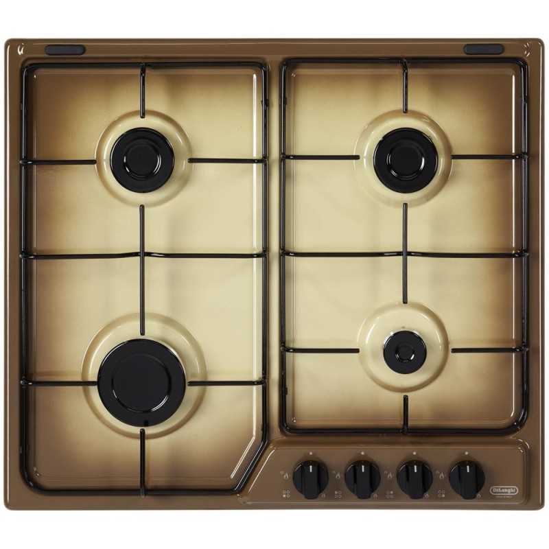 De’Longhi De'Longhi Piano Cottura Gas 4 Fornelli 60cm da Incasso Marrone Smaltato YTF 46 ASV