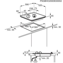 Electrolux Electrolux Piano Cottura Gas 4 Fornelli 60cm Incasso Vetro Nero EGG64272K