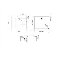 SMEG Smeg piano cottura a induzione 60cm 4 zone nero vetroceramica touch control 7200W