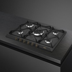 SMEG Smeg SRV876AOGH Piano di cottura gas 5 fuochi 68.5 cm antracite wok stile coloniale da incasso