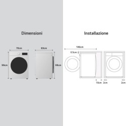 LG LG F0P3020TSWC Lavatrice 20 kg XL Centrifuga 1000 Giri Inverter Vapore Wi-Fi AI DD™ Classe B