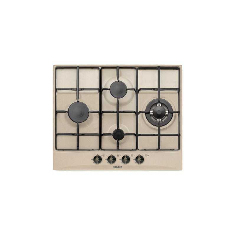 Glem Gas Glem Gas piano cottura gas 4 fornelli 60 cm incasso sabbia con bruciatore wok