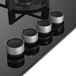 BEKO Beko Piano cottura a gas 4 bruciatori 60 cm cristallo nero griglie ghisa HILG64225SB