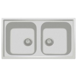 Plados Plados Atlantic Lavello Doppio Vasca Microultragranit Bianco