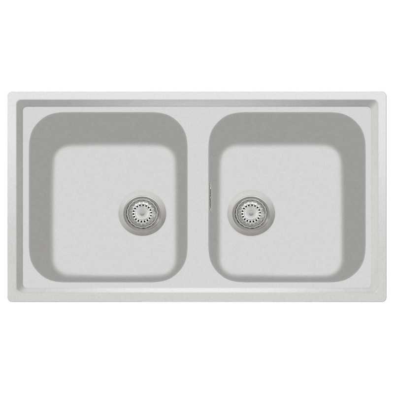 Plados Plados Atlantic Lavello Doppio Vasca Microultragranit Bianco