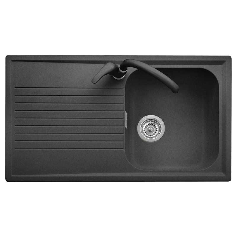 Plados Plados Lavello Atlantic 86-10 Microultragranit Nero 2 Ciotole