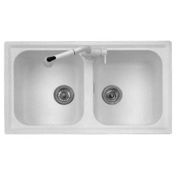 Plados Plados Lavello Atlantic 86-20 Bianco Microultragranit 2 Ciotole