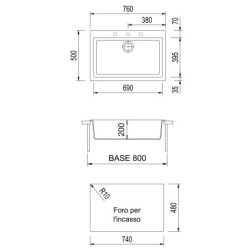 Plados Plados One Standard Lavello Ultragranit Bianco 1 Ciotola