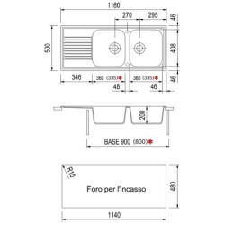 Plados Plados Lavello Atlantic 116-20 Microultragranit Nero 2 Ciotole