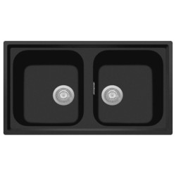 Plados Plados Atlantic Lavello Montato su Piano Microultragranit Nero