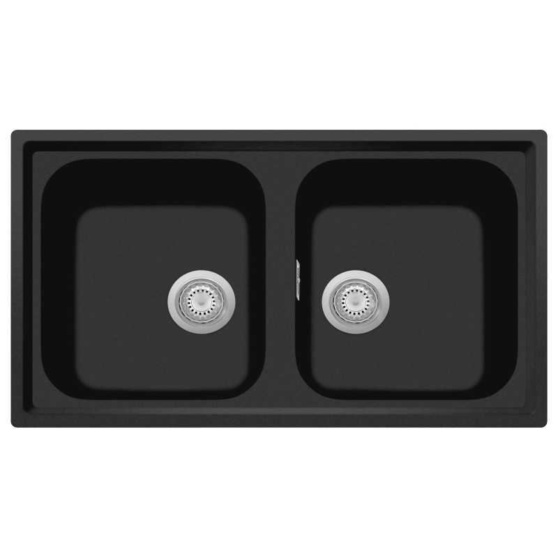 Plados Plados Atlantic Lavello Montato su Piano Microultragranit Nero