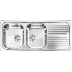 Plados Plados Lavello Montato su Piano Acciaio Inox 2 Ciotole