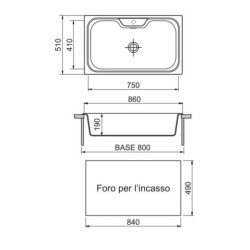 Plados Plados Vintage Lavello Montato su Piano Acciaio Inox