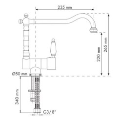 Plados Plados Telma MIXOLD 18 Polytech Miscelatore cucina – bronzo anticato