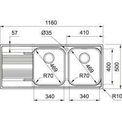 Franke Franke Smart SRX 621 Lavello ad Incasso in Acciaio Inox