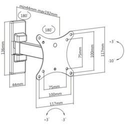 Munari Munari Staffa a Parete Orientabile 180° per TV 32