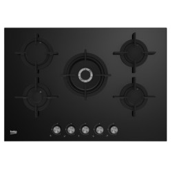 BEKO Beko Piano cottura a gas 5 fornelli 75 cm vetro nero wok centrale da incasso