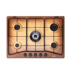 De’Longhi De'Longhi Piano Cottura Gas YTF 57 ASV 5 Fornelli da Incasso 70 cm Marrone con Wok