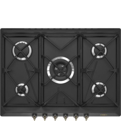 SMEG Smeg SRV876AOGH Piano di cottura gas 5 fuochi 68.5 cm antracite wok stile coloniale da incasso