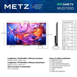 Onebby Onebby TV 75MUD7000Z Smart LED 4K UHD Google TV