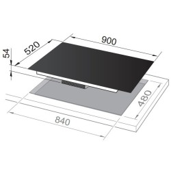 De'Longhi De'Longhi Piano Cottura Gas NSL 590D NCM 90cm 5 Fuochi Vetro Nero da Incasso