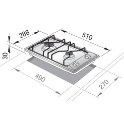 De’Longhi De'Longhi Piano Cottura a Gas I23D 2 Fuochi 30 cm Da Incasso Acciaio Inossidabile