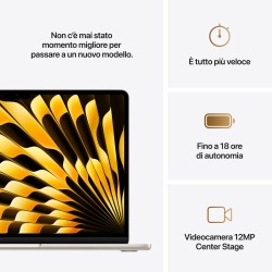 APPLE Apple MacBook MW103T/A Air 13'' M4 chip 10-core CPU 10-core GPU, 16GB, 512GB SSD - Galassia