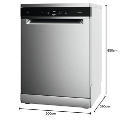Whirlpool Whirlpool WFC3C26PFX Lavastoviglie Libera Installazione 14 Coperti 8 Programmi Classe E Inox - WFC 3C26 PF X