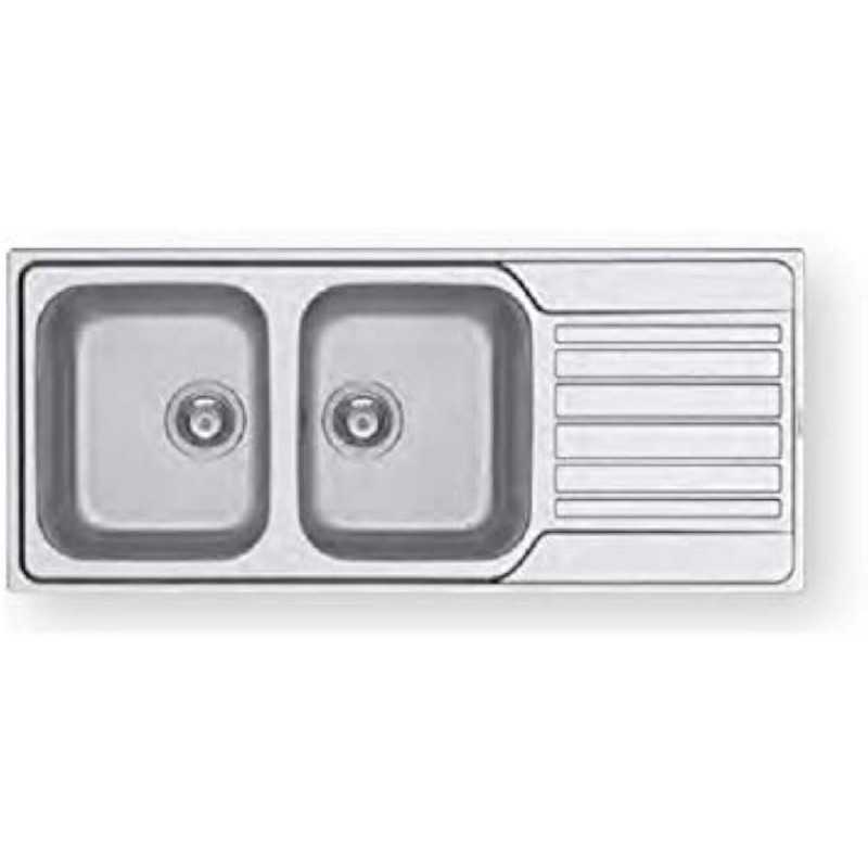 PYRAMIS Pyramis IX FEDRA Lavello 2 Vasche + Gocciolatoio SX Piletta da 3,5 (107174001)