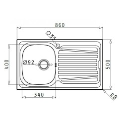 PYRAMIS Pyramis IX SPARTA Lavello 1 Vasca + Gocciacatoio DX (100152401)