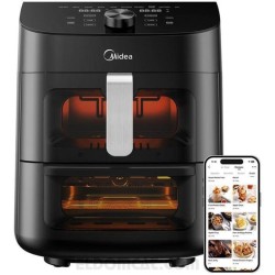 Midea Midea MAD1100DADK Friggitrice ad Aria Calda 2 Zone 6.4 L Potenza 1700 W Nero