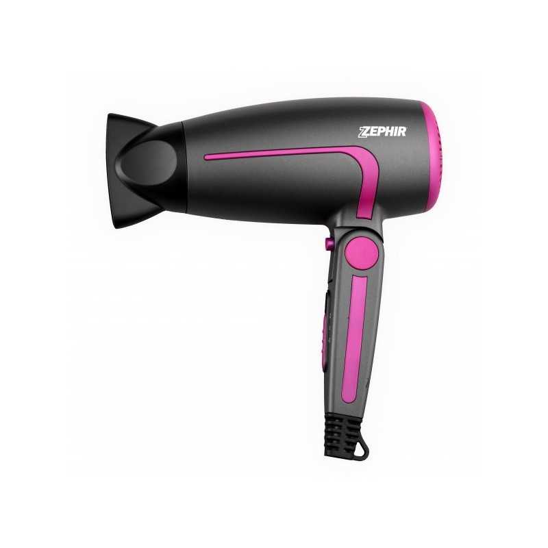 ZEPHIR ZEPHIR ASCIUGACAPELLI CON MANICO PIEGHEVOLE 1600W GRIGIO/FUCSIA ZHB1600