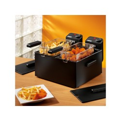 PRINCESS PRINCESS FRIGGITRICE A OLIO DOPPIA 2x3LT ACCIAIO INOX NERO 3600W