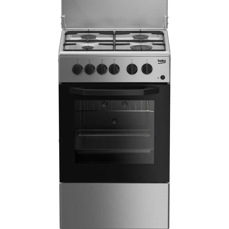 BEKO BEKO CUCINA A GAS 4 BRUCIATORI FORNO ELETT.54LT 50x50 SILVER CSS42014FS