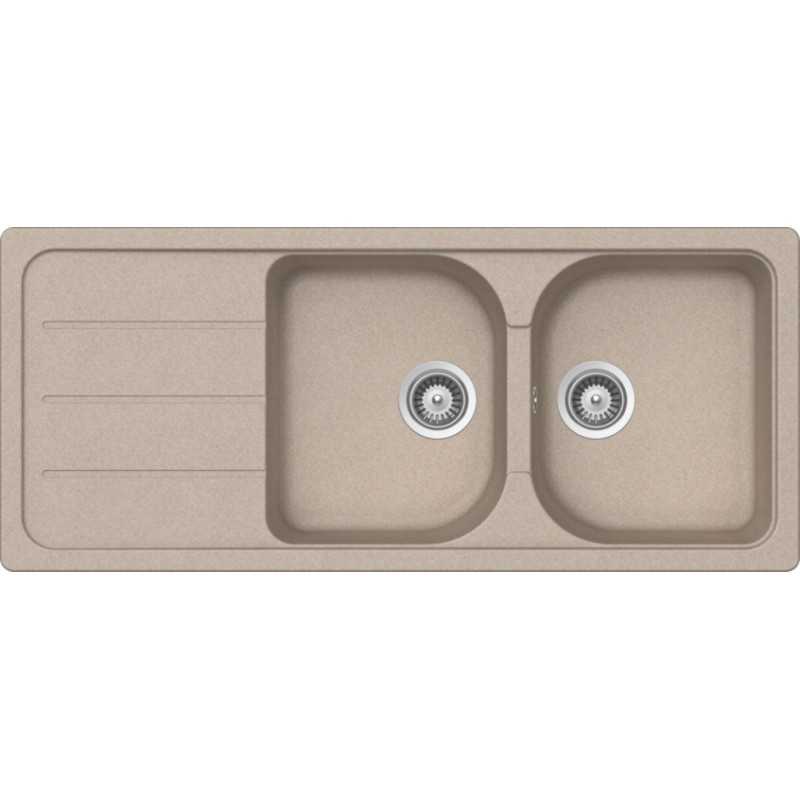 SCHOCK Schock FOMD200A58 Formhaus Lavello incasso 1160 x 500 con doppia vasca e gocciolatoio a sinistra – avena