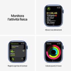 APPLE Apple Watch Serie 7 45mm Blue Aluminium Case/Abyss Blue Sport Band ITA MKN83TY/A