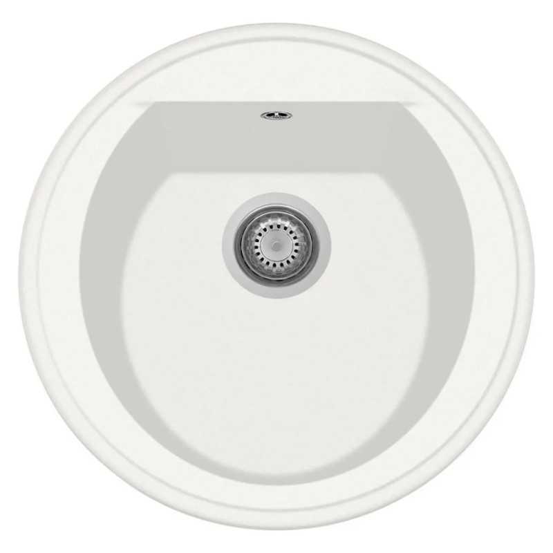 COOKINGAID Plados Telma NK05110 UG 98 - MICROULTRAGRANIT Harmony Lavello tondo 1 vasca cm. 51 - bianco