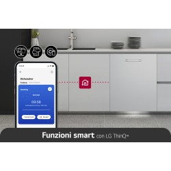 LG LG QuadWash DB365TXS Lavastoviglie da incasso a Scomparsa totale 14 coperti 3 cestelli Vapore Wi-Fi Classe B